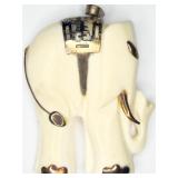VTG Pre-Ban Ivory & Gold-tone Elephant Pendant
