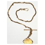 ANTQ 1/20 12K GF Pocket Watch Chain w/ Locket