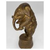 VTG Cast Iron Circus Elephant on Tub Bank