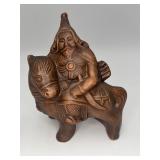 Vtg Ceramic Asian Warrior on Horseback Figurine