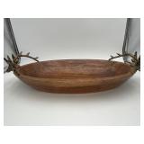 Large 25ï¿½ Rustic Wood Stag Deer Head Bowl