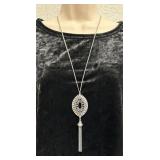 Large Vintage Filigree Pendant w/ Bell & Tassel