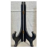 *Black Folding Wood Plate Display Stand