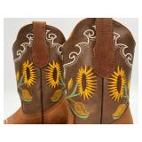 2 (L)Verthali Sunflower Embroidered Leather Boots