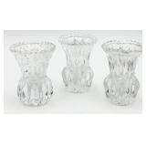 3 Princess House 24% Lead Crystal Toothpick Holder
