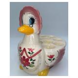 Vintage Anthropomorphic Hen Ceramic Egg Holder