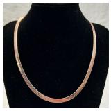 Rose Gold Plated Herringbone Chain Necklace