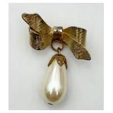 Vintage Golden Bow Pin