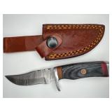 Damascus Hunting Knife & Sheath
