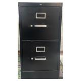 *HON 2-Drawer Black Metal Filing Cabinet