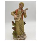 Scarf Woman Playing Lute