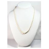VTG Graduated Cultured Pearl Necklace 925 Clasp