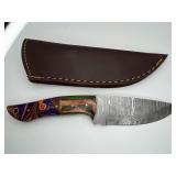 Hand-Forged Damascus Steel Stag Hunting Knife