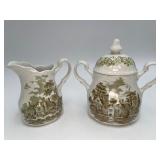 Vtg J&G Meakin Romantic England Creamer/Sugar Set