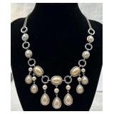 Silver Tone Fashion Pearl Necklace