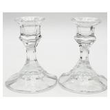 2 VTG Clear Glass Candlestick Holders