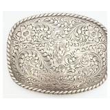 Nocona Menï¿½s Rectangle Silver Scroll Belt Buckle