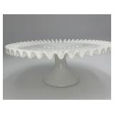 Vtg Fenton Hobnail Milk Glass Pedestal Cake Stand