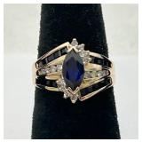 14K Gold Sapphire & Diamond Ring, Approx. 2 cts