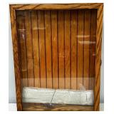 *Wood & Glass Hinged Display Case w/Shelves