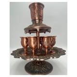 Vintage Copper Goblet and Cordial Set