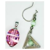 Silver-tone Pendant & Single Earring