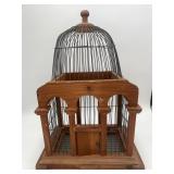 Architectural Wood & Wire Dome Birdcage