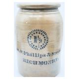 Rare ANTQ  Stoneware Phillips & Stein Crock
