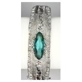 ANTQ Hinged Bangle Bracelet w/ Openwork Filigree