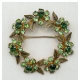 Vintage Green Circle Pin