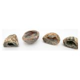 4 Small Split Oco Agate Geodes