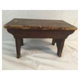ANTIQUE PAINTED RED SMALL BOOT JACK BENCH