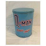 OLD Q - MAN POTATO CHIP TIN