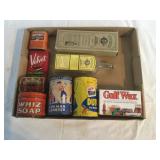 BOX OF OLD TINS