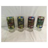 4 ADVERTISING BEER GLASSES