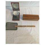 SHAVING MIRROE/FLY SWATTER/WOOD BOX