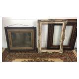 Lot of 3 Antique Large Wooden Picture Frames