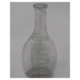 Antique glass measuring bottle beaker