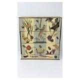 Vintage metal nature theme storage chest