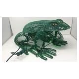 Metal animated and illuminated frog