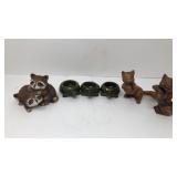 6 pc Ceramic animal trinket lot