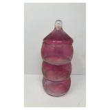 Princess house four piece etched pink glass