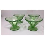 Fostoria green Vaseline glass sorbet cups