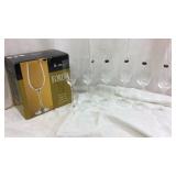 Set of five bohemia wine glasses and one misc