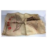 Vintage burlap Mexican coffee bean bag