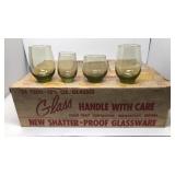 Vintage green glass set Sunburst by Color Craft