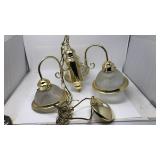 Brass colored hanging light fixture