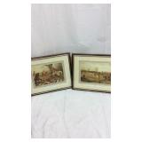Pair of Framed Fox hunting photos