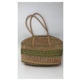 Vintage hand woven straw bag