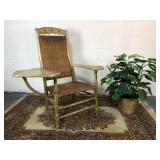 Antique Drop-Leaf Wicker Caned Chair
